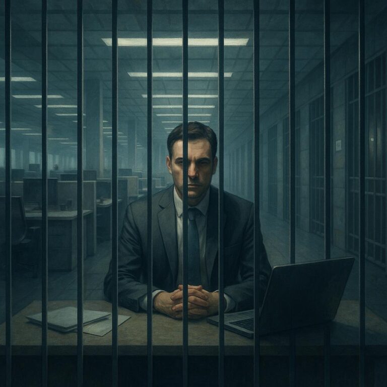 Birou închis, atmosfera apăsătoare.