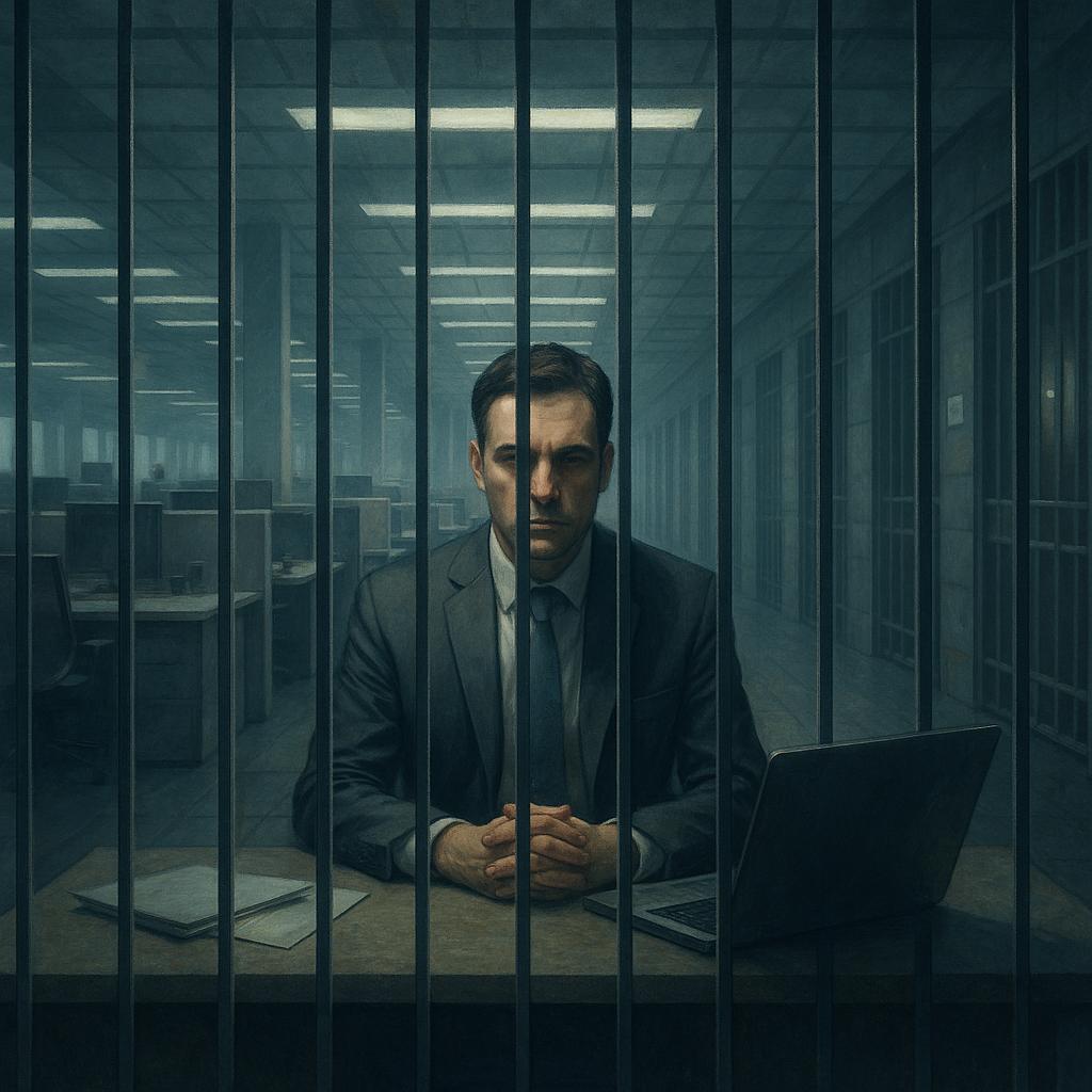 Birou închis, atmosfera apăsătoare.